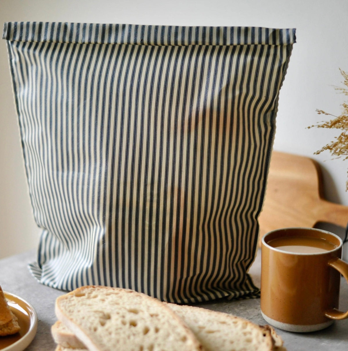 THE Bread Bag- Navy Striped