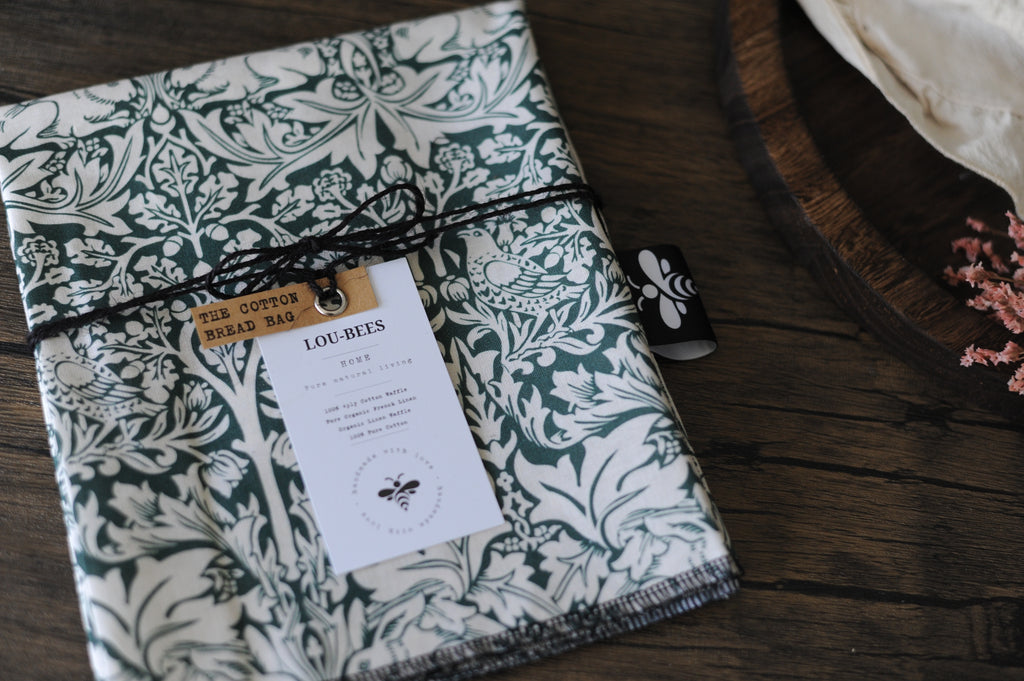 THE William Morris Heritage Cotton Bread Bag | Brother Rabbit Forest Green