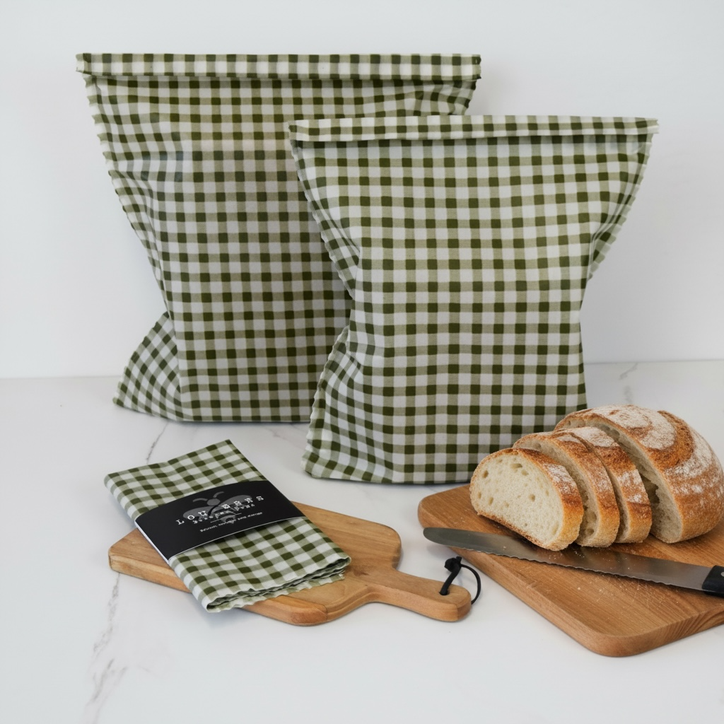 THE Bread Bag-Olive Green Timeless Check Premium Bags