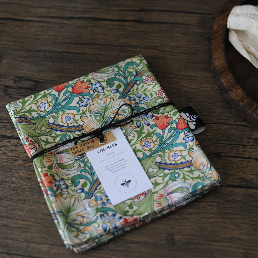 THE William Morris Heritage Cotton Bread Bag | Golden Lily