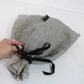 Charcoal Striped Linen Bread Bag