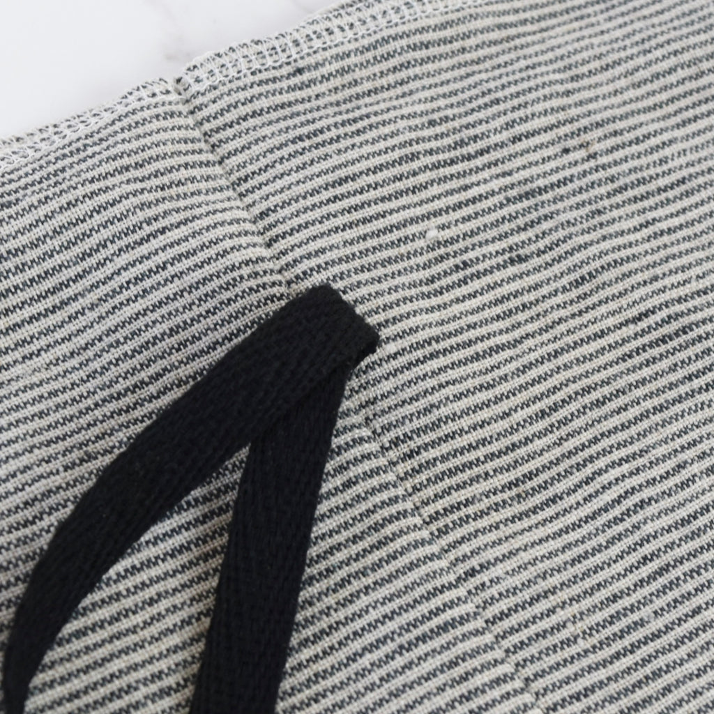 Charcoal Striped Linen Bread Bag