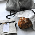 White Striped Linen Bread Bag