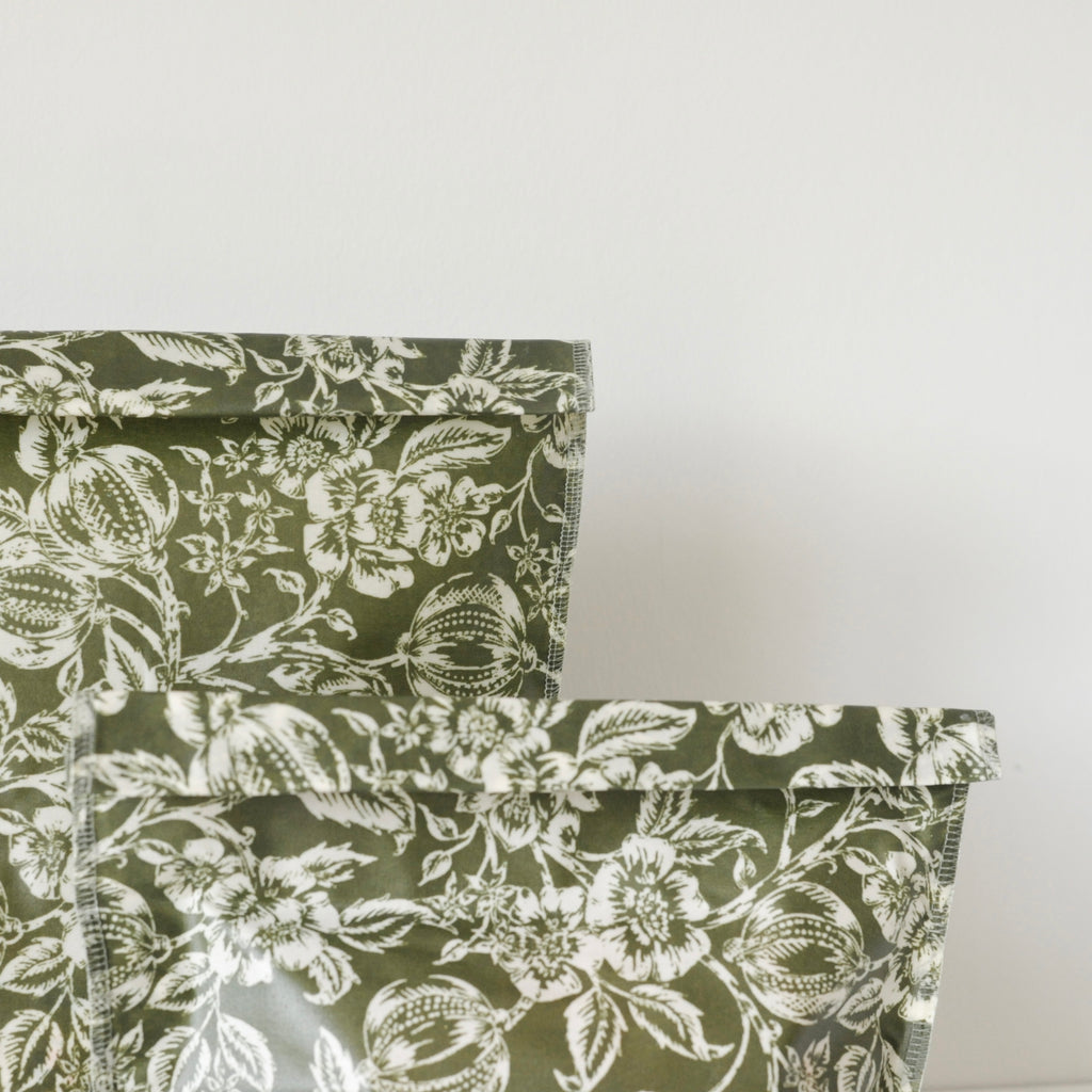 THE Bread Bag - Olive Heritage Floral